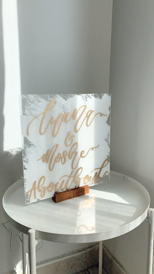 Standing Acrylic Square Sign